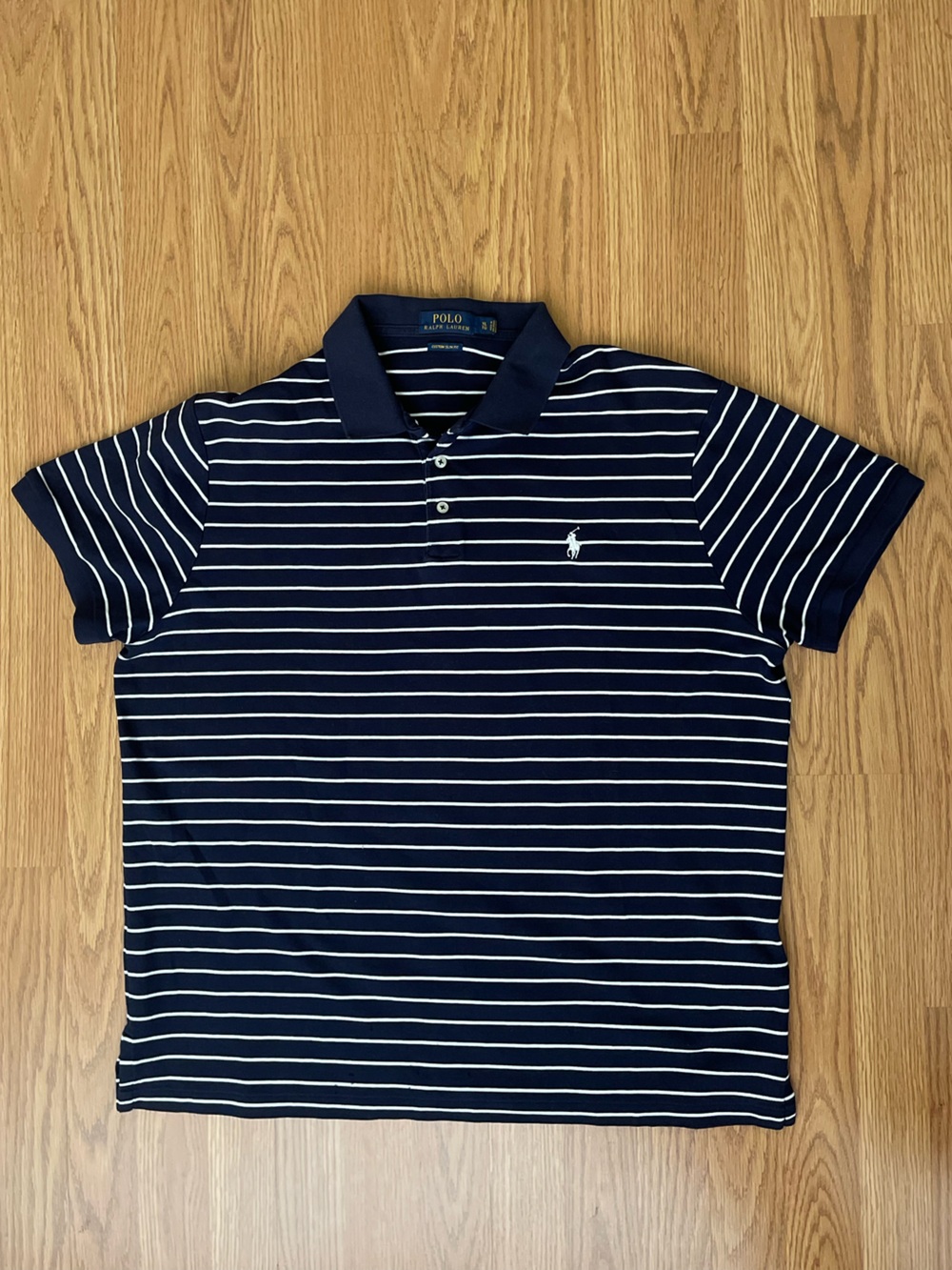 Polo Ralph Lauren polo shirt navy and white stripe preppy golf tennis
